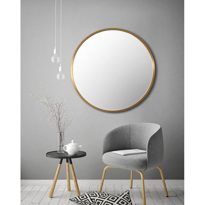 LUSTRO SCANDI – OKRĄGŁE W ZŁOTEJ RAMIE 70cm GieraDesign SCD/G/70
