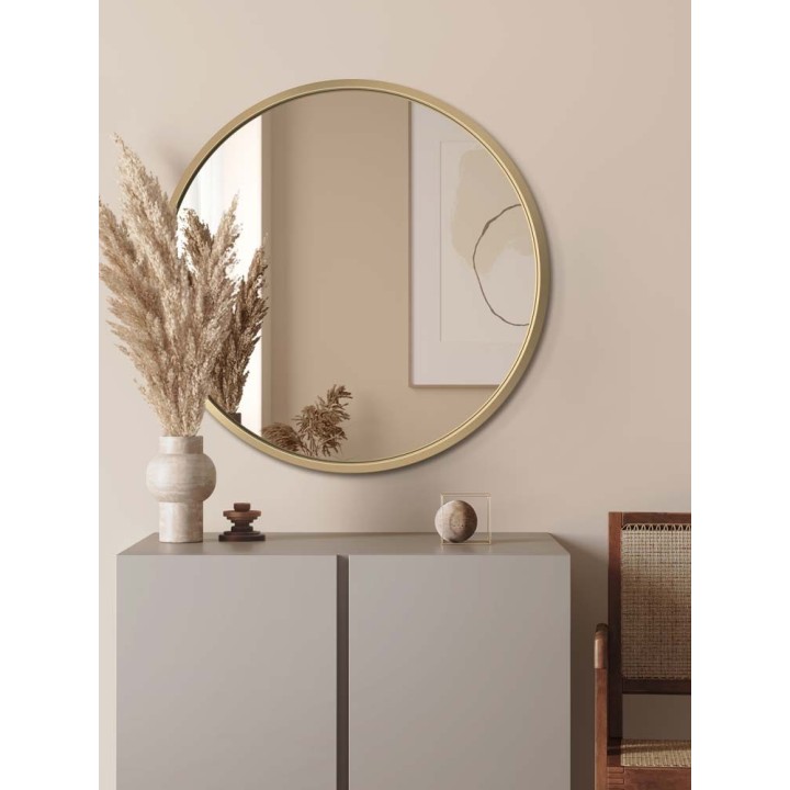 LUSTRO SCANDI – OKRĄGŁE W ZŁOTEJ RAMIE 80cm GieraDesign SCD/G/80