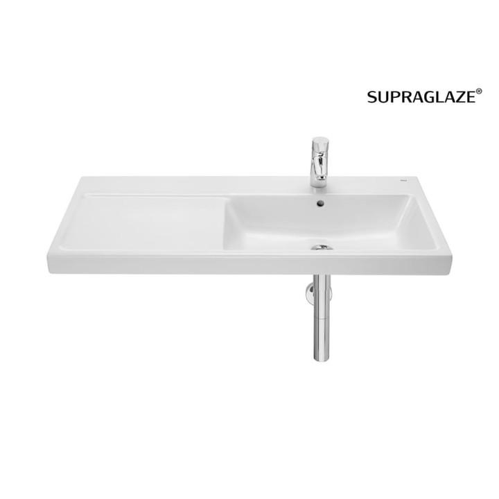 Umywalka ścienna asymetryczna prawa 100x46 cm ROCA GAP z otw. supraglaze A3270MES00