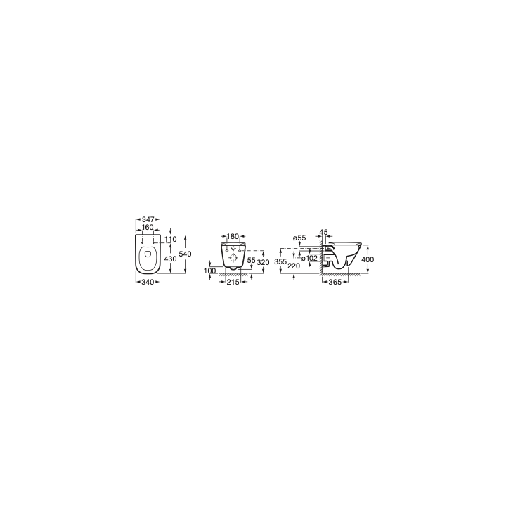 Miska WC podwieszana Rimless ROCA GAP SQUARE supraglaze A34647LS00