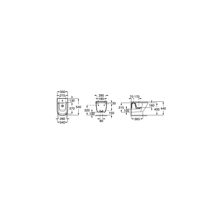 Bidet podwieszany ROCA GAP SQUARE supraglaze A357475S00