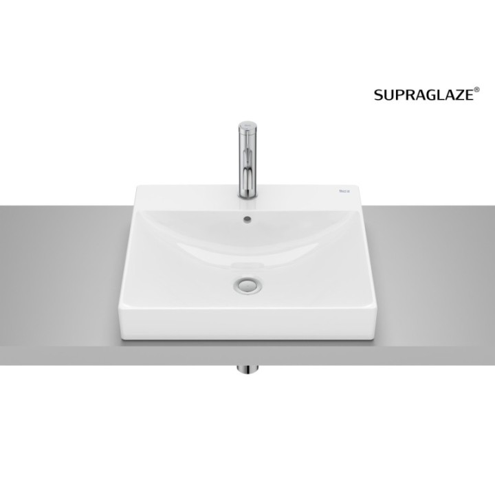 Umywalka blatowa Fineceramic 50x45 cm ROCA ONA z otw. supraglaze A32768LS00