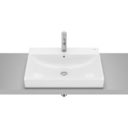 Umywalka blatowa Fineceramic 60x45 cm ROCA ONA z otw. biały połysk A32768N000