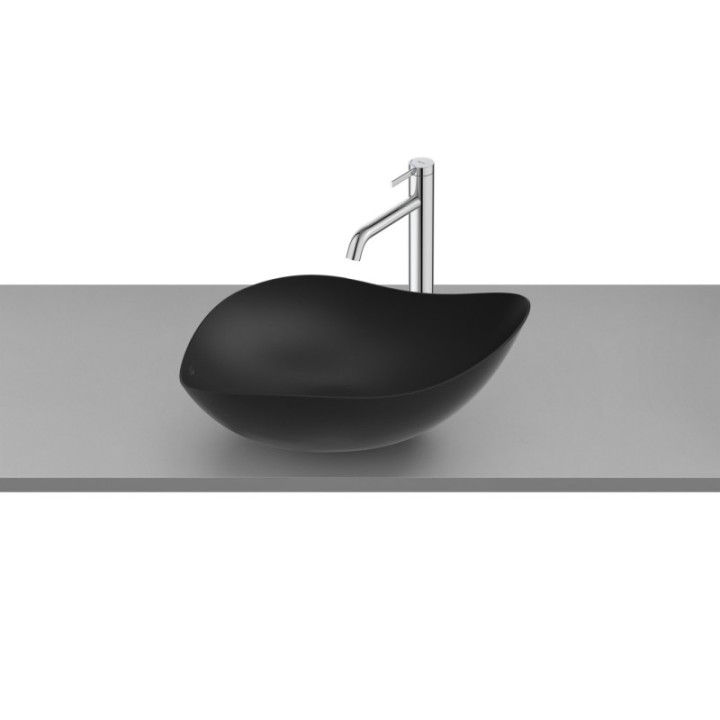 Umywalka nablatowa 54x37,5 cm ROCA OHTAKE bez otw. czarny mat A327A13080