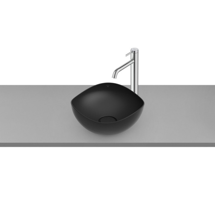 Umywalka nablatowa 37,5 cm ROCA OHTAKE bez otw. czarny mat A327A15080