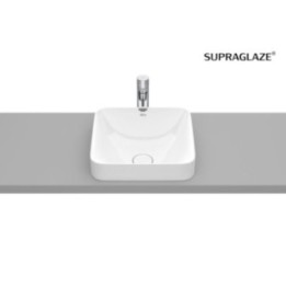 Umywalka blatowa 37x37 cm ROCA INSPIRA SQUARE FINECERAMIC bez otw. supraglaze A32753RS00