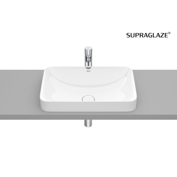 Umywalka blatowa 55x37 cm ROCA INSPIRA SQUARE bez otw. supraglaze A327534S00