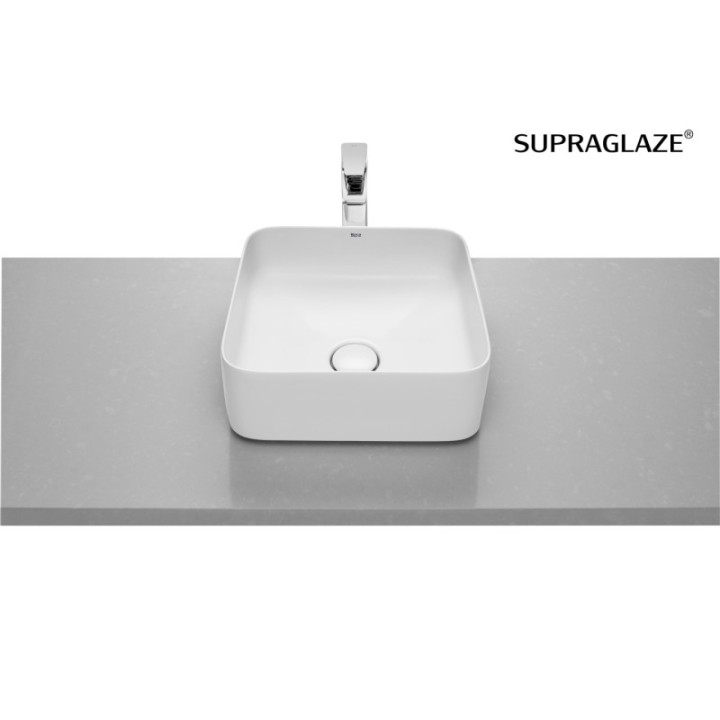Umywalka nablatowa 37x37 cm ROCA INSPIRA SQUARE bez otw. supraglaze A327532S00
