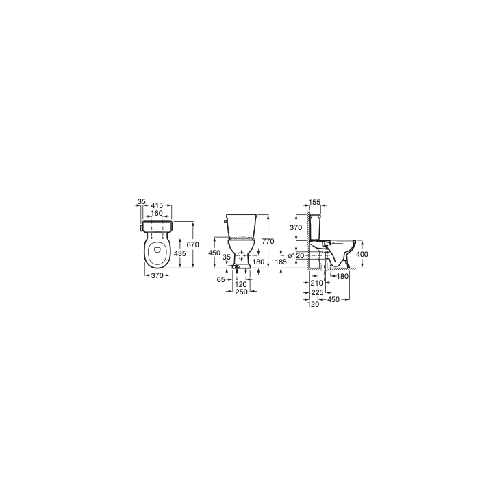 Miska WC kompaktowa Rimless ROCA CARMEN supraglaze A3420A7S00