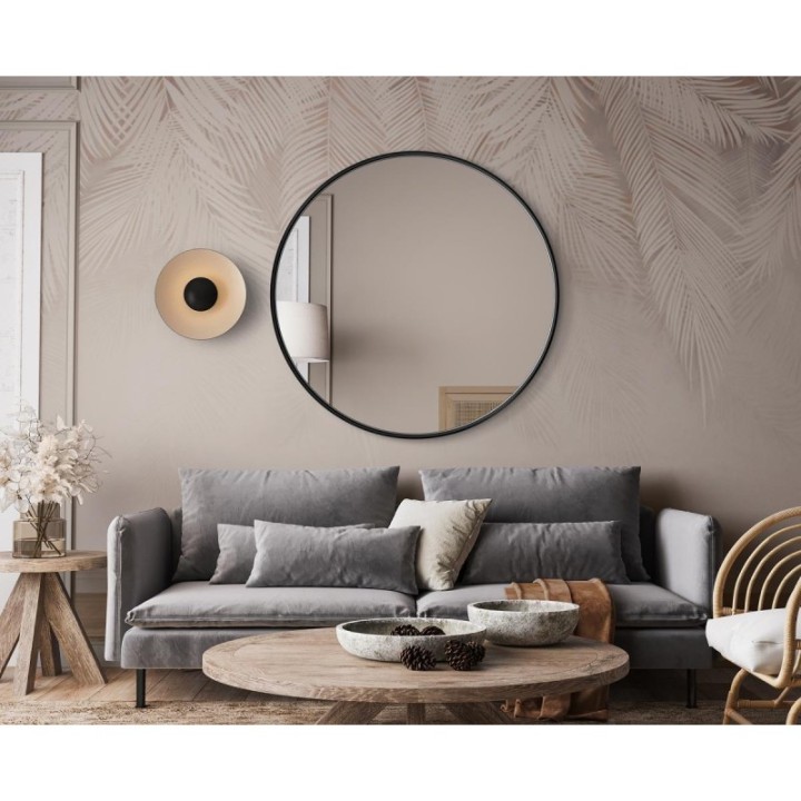 LUSTRO SCANDI – OKRĄGŁE W CZARNEJ RAMIE 100cm GieraDesign SCD/B/100