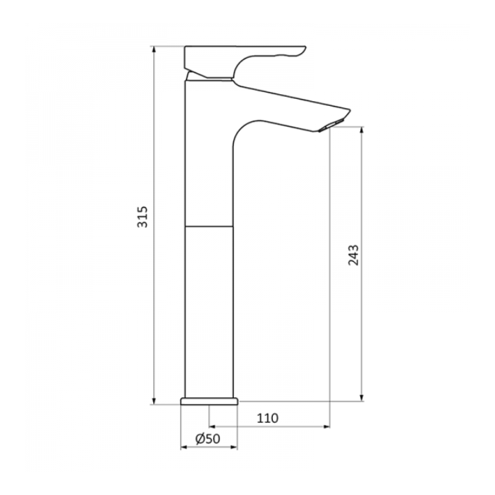 Bateria umywalkowa wysoka GRB Tender bez korka czarny epoxy 916922