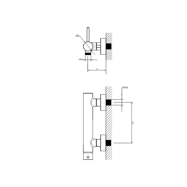 Bateria prysznicowa OMNIRES Y miedź Y1240CP