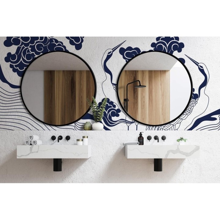 LUSTRO SCANDI – OKRĄGŁE W CZARNEJ RAMIE 110cm GieraDesign SCD/B/110