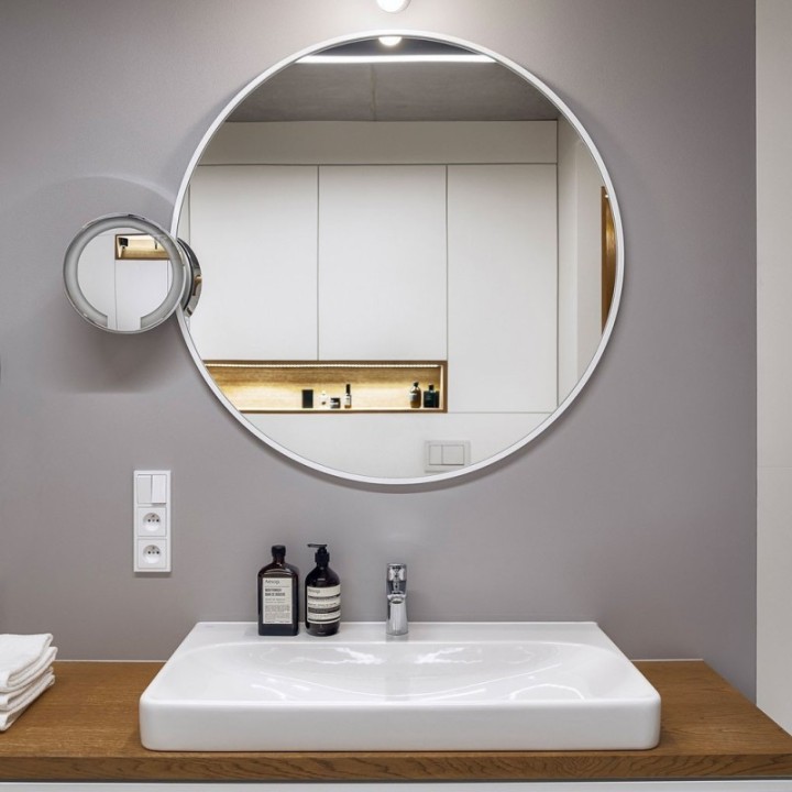 LUSTRO SCANDI – OKRĄGŁE W BIAŁEJ RAMIE 110cm GieraDesign SCD/W/110