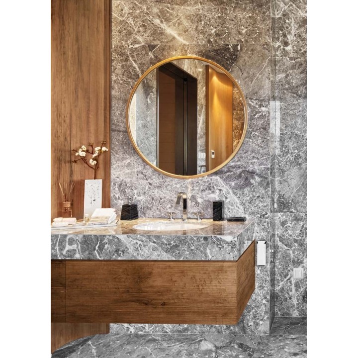 LUSTRO SCANDI – OKRĄGŁE W ZŁOTEJ RAMIE 110cm GieraDesign SCD/G/110
