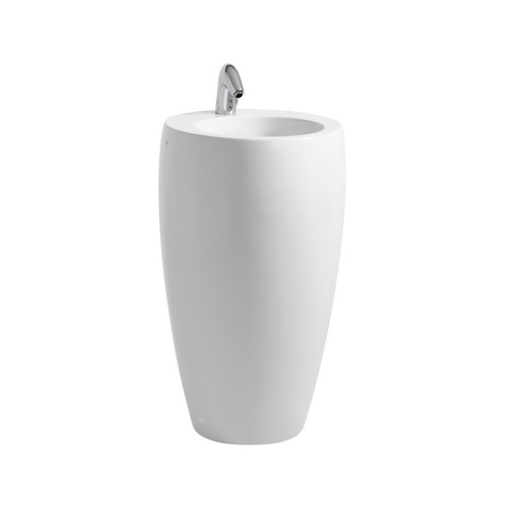 Monolityczna umywalka Laufen IL Bagno Alessi One wolnostojąca z postumentem Ø530 x 900 mm z otw. biała LCC H8119724001041