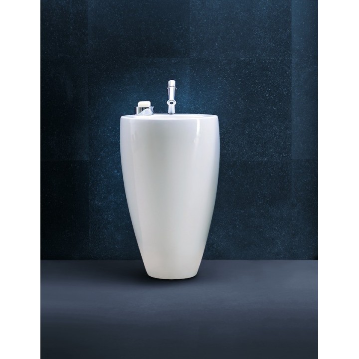 Monolityczna umywalka przyścienna Laufen IL Bagno Alessi One 520 x 530 mm bez otw. biała LCC H8119714001091