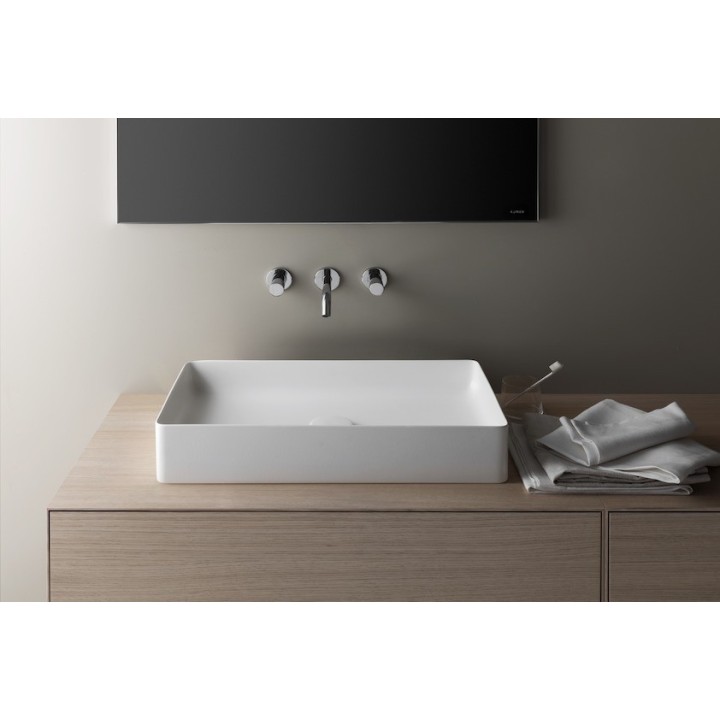 Umywalka nablatowa Laufen Living Square 600 x 340 mm bez otw. biała H8114340001121