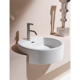 Umywalka półblatowa Laufen Living City śr. 460 mm z otw. biała H8134310001041