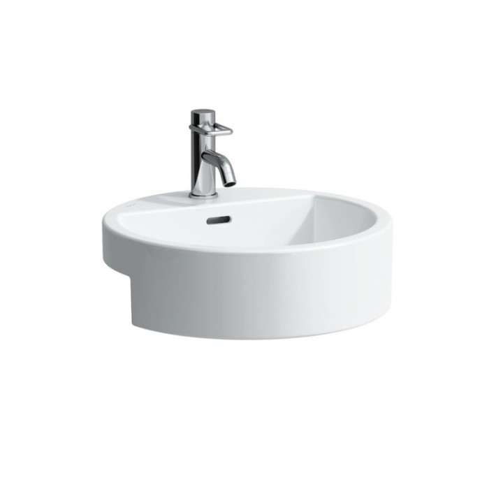 Umywalka półblatowa Laufen Living City śr. 460 mm z otw. biała H8134310001041