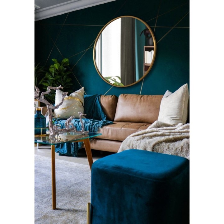 LUSTRO SCANDI – OKRĄGŁE W ZŁOTEJ RAMIE 120cm GieraDesign SCD/G/120
