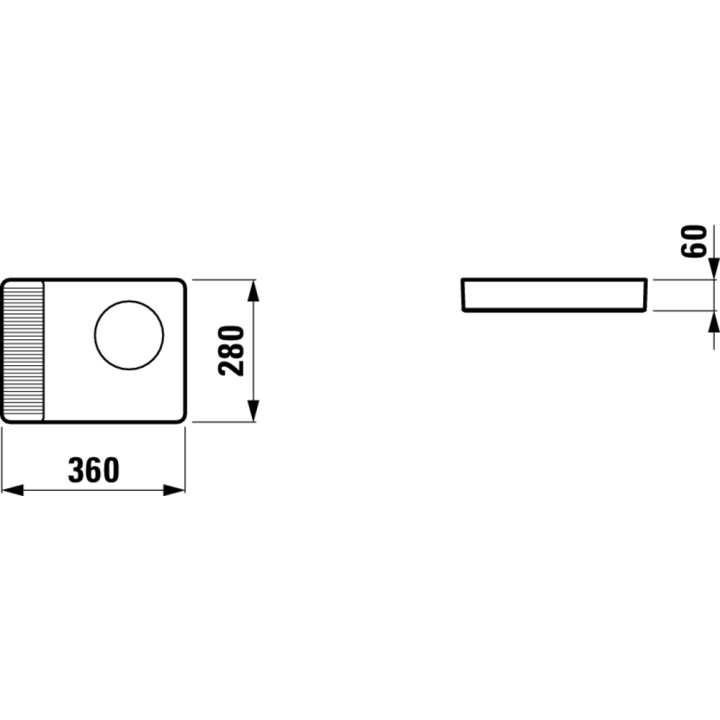 Ceramiczna tacka prostokątna 360 x 280 mm LAufen Val biała H8702820000001