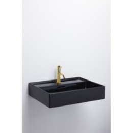 Umywalka ścienna Laufen Kartell By Laufen 600 x 460 mm bez otw. czarny mat. H8103337161091