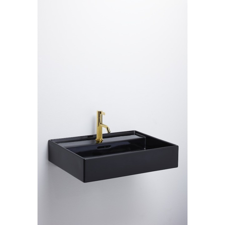 Umywalka ścienna Laufen Kartell By Laufen 600 x 460 mm bez otw. czarny mat. H8103337161091