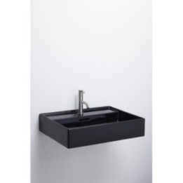 Umywalka ścienna Laufen Kartell 600 x 460 mm szlifowana od spodu bez otw. czarny mat. H8163337161091