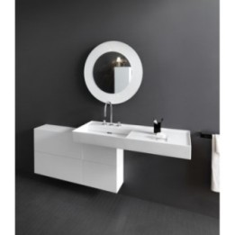 Umywalka ścienna Laufen Kartell 1200 x 460 mm blat po prawej stronie z otw. biała H8133320001111