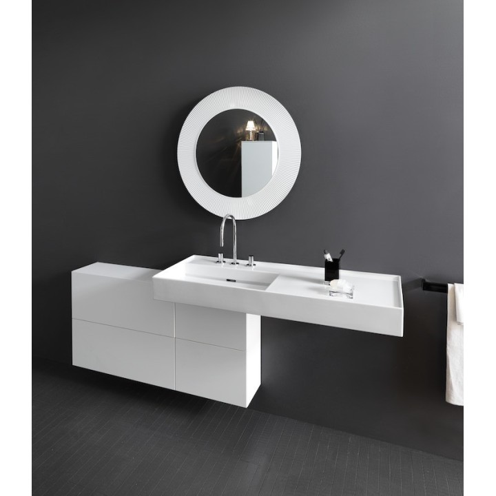 Umywalka ścienna Laufen Kartell 1200 x 460 mm blat po prawej stronie z 3 otw. biała H8133320001581