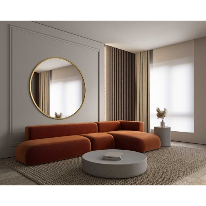 LUSTRO SCANDI – OKRĄGŁE W ZŁOTEJ RAMIE 130cm GieraDesign SCD/G/130