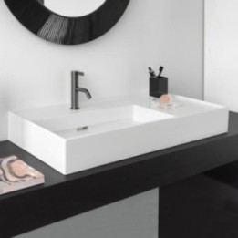 Umywalka ścienna Laufen Kartell 900 x 460 mm blat po prawej stronie z otw. biała mat. H8103387571111