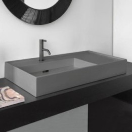 Umywalka ścienna Laufen Kartell 900 x 460 mm blat po prawej stronie z otw. szary mat. H8103387591111