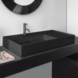 Umywalka ścienna Laufen Kartell 900 x 460 mm blat po prawej stronie bez otw. grafit mat. H8103387581121