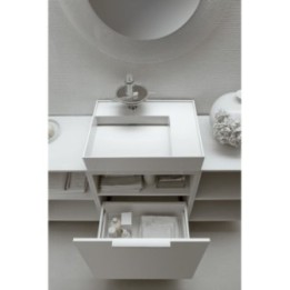 Umywalka ścienna Laufen Kartell 600 x 460 mm blat po prawej bez otw. biała H8103340001121