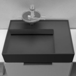 Umywalka ścienna Laufen Kartell 600 x 460 mm blat po prawej z otw. grafit mat. H8103347581111