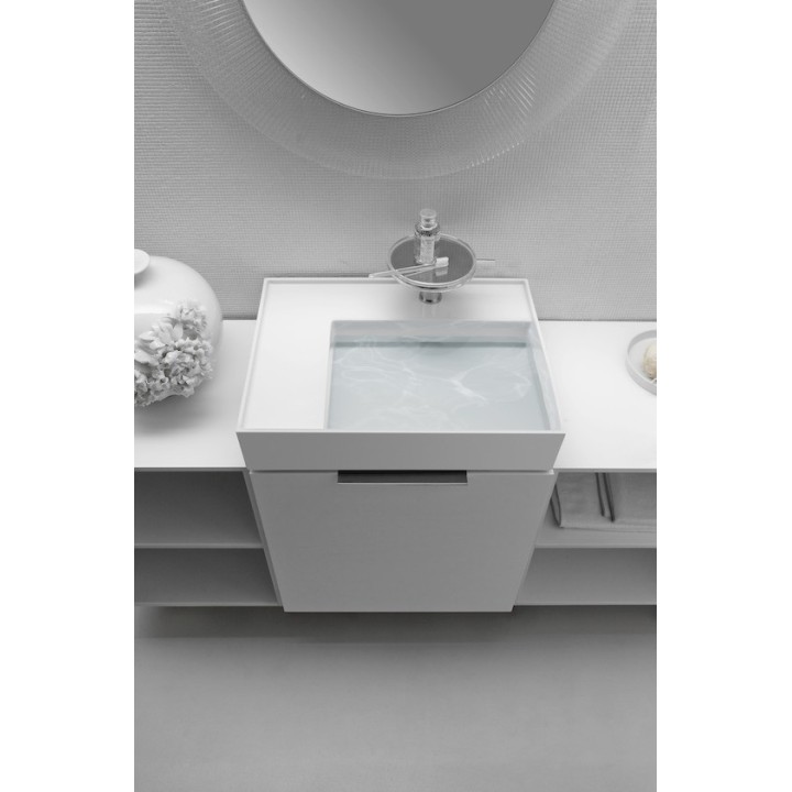 Umywalka ścienna Laufen Kartell 600 x 460 mm blat po lewej bez otw. biała H8103350001121