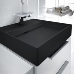 Umywalka ścienna Laufen Kartell 460 x 460 mm z otw. czarny mat. H8153317161111
