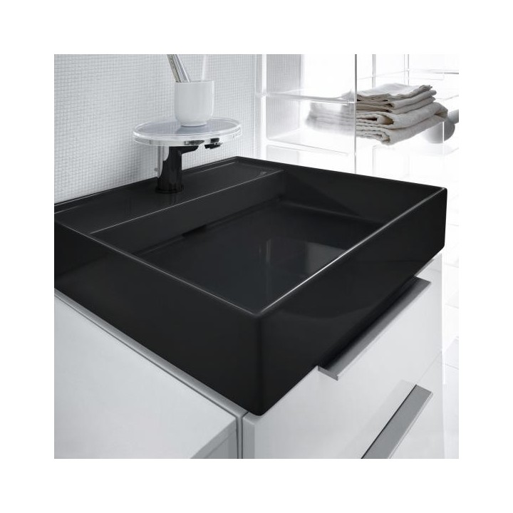 Umywalka ścienna Laufen Kartell 460 x 460 mm z otw. czarny połysk H8153310201111