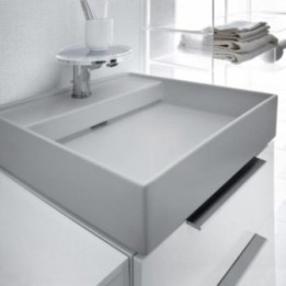 Umywalka ścienna Laufen Kartell 460 x 460 mm z 3 otw. szary mat. H8153317591581