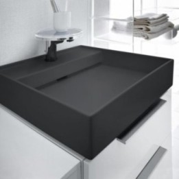 Umywalka ścienna Laufen Kartell 460 x 460 mm z 3 otw. grafit mat. H8153317581581