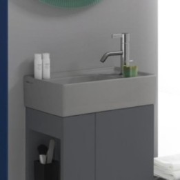 Umywalka ścienna mała Laufen Kartell 460 x 280 mm blat po prawej z otw. szary mat H8153347591111