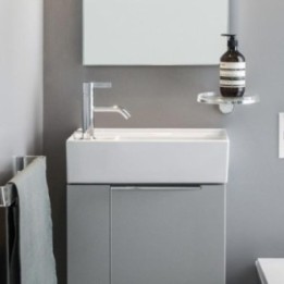 Umywalka ścienna mała Laufen Kartell 460 x 280 mm blat po lewej z otw. biała H8153350001111