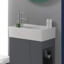 Umywalka ścienna mała Laufen Kartell 460 x 280 mm blat po lewej z otw. biała mat. H8153357571111