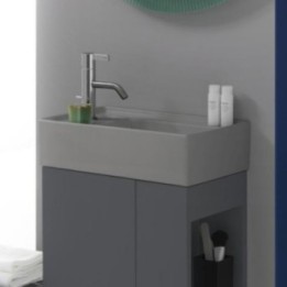 Umywalka ścienna mała Laufen Kartell 460 x 280 mm blat po lewej bez otw. szary mat. H8153357591121