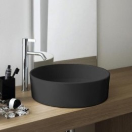 Umywalka nablatowa Laufen Kartell Ø 420 mm bez otw. czarny mat. H8123317161121