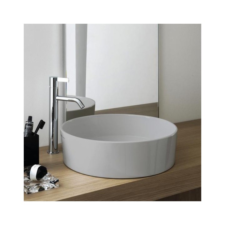 Umywalka nablatowa Laufen Kartell Ø 420 mm bez otw. szary mat. H8123317591121