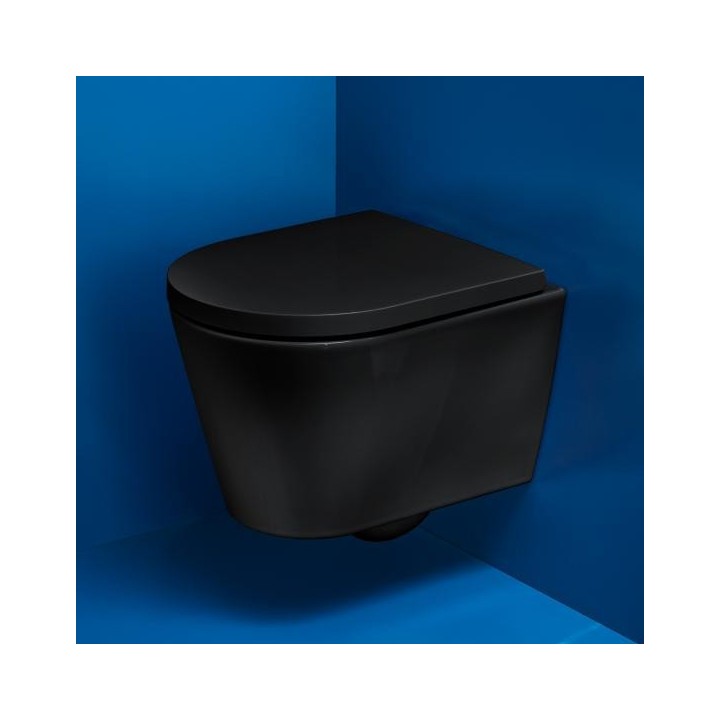 Miska podwieszana wc Laufen Kartell 490 x 370 mm czarny połysk H8203330200001