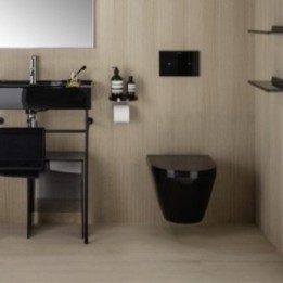 Miska podwieszana wc Laufen Kartell 370 x 545 mm RIMLESS czarny połysk H8203370200001